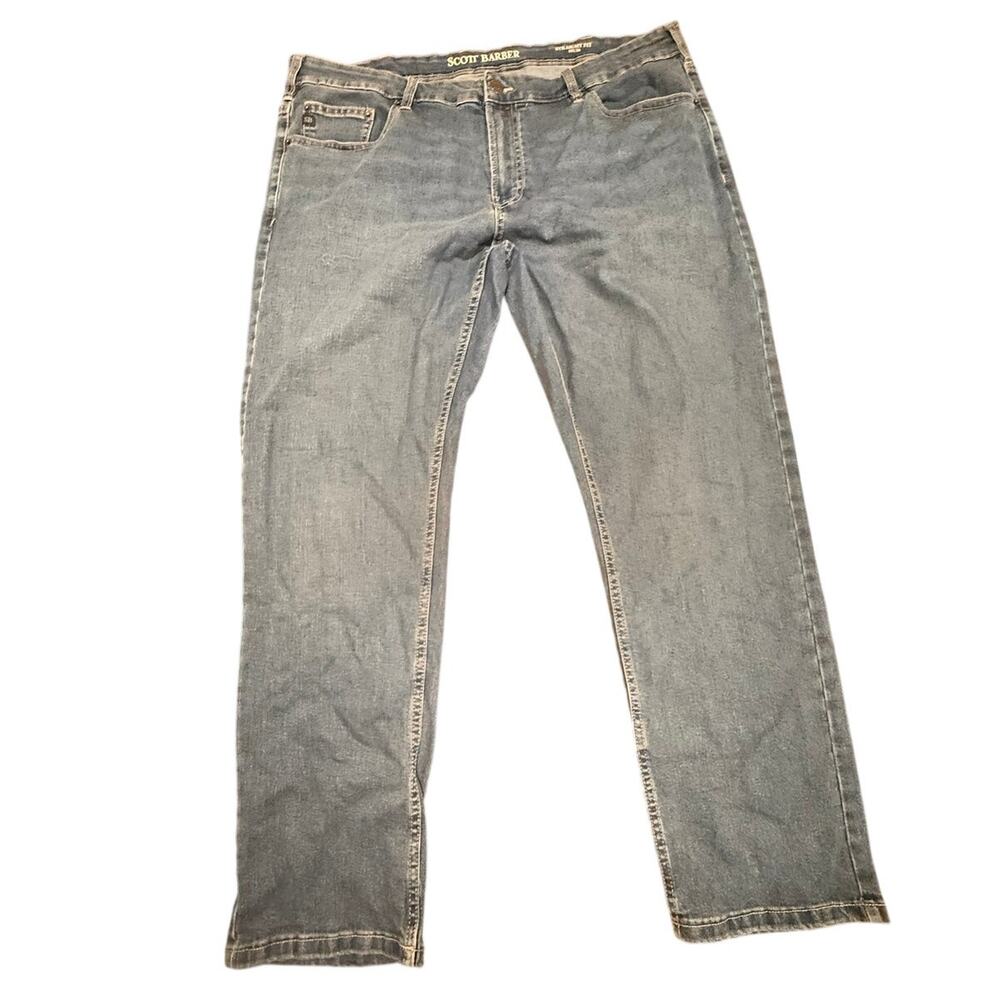 Scott Barber Men's Blue Straight Fit Comfort Stretch Denim Jeans Size 40x30